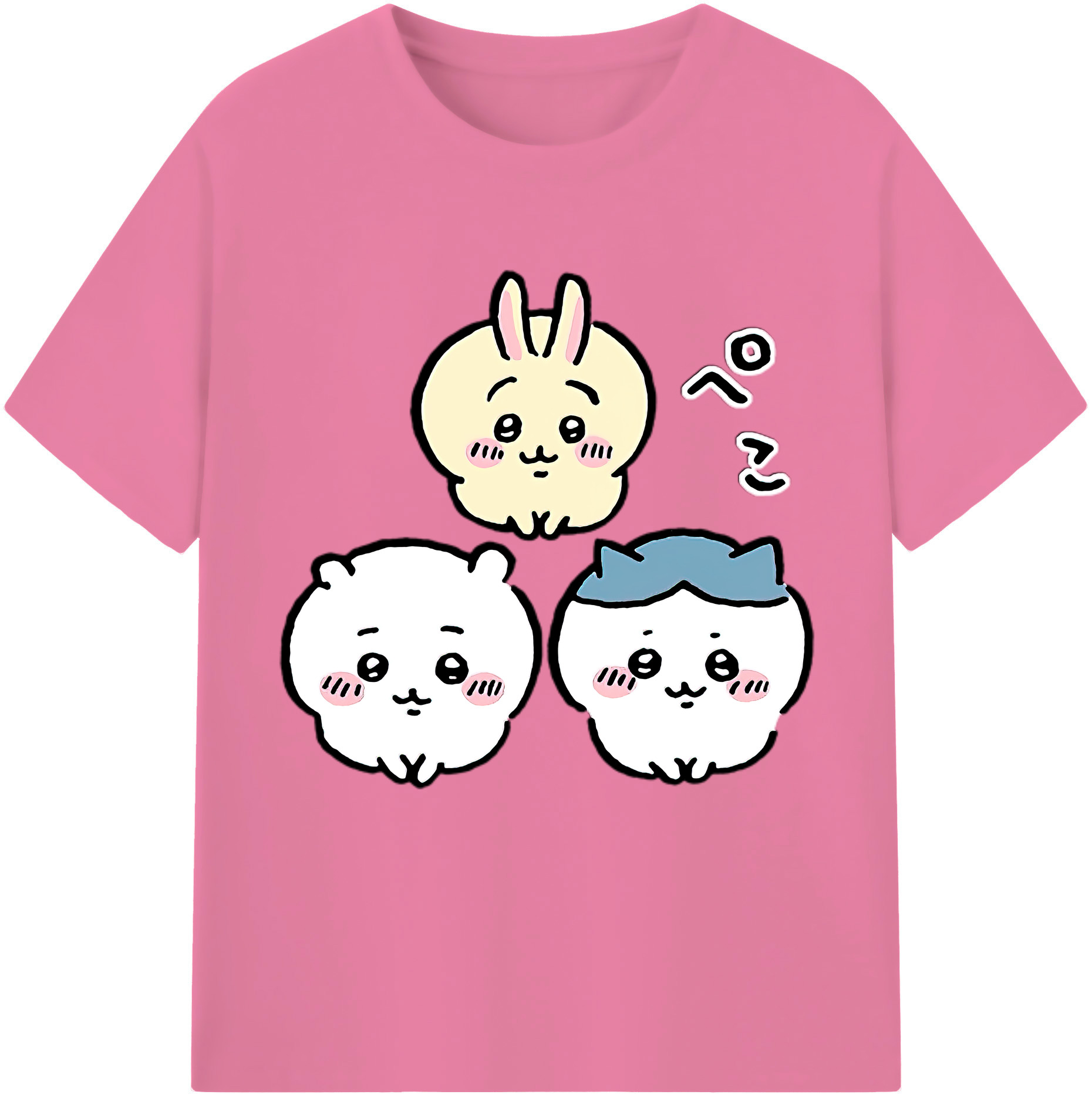 （画像用） ちいかわ うさぎ Chii-kawa usagi 綿100％半袖Tシャツ（フロントプリント）
